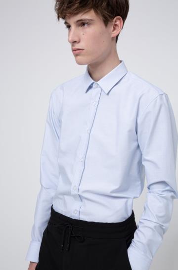 Koszula HUGO Extra Slim Fit Dobby Patterned Głęboka Niebieskie Męskie (Pl12725)